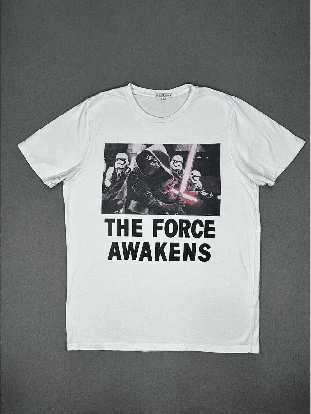 Star Wars The Force Awakens Junk Food Men’s White Graphic T Shirt Large USA